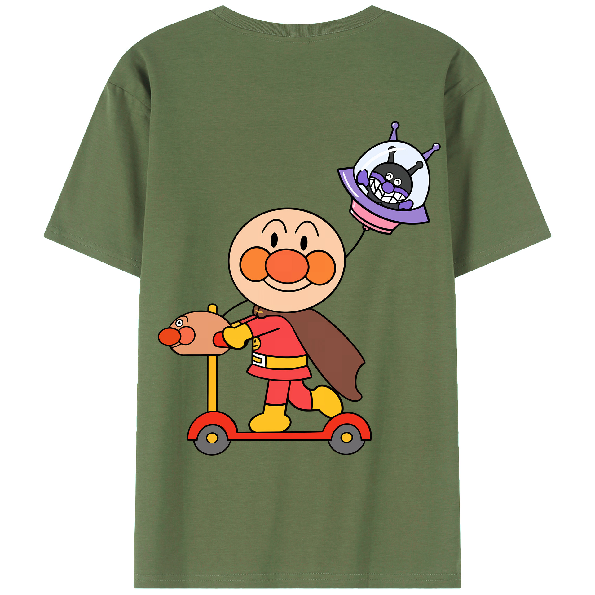 （画像用） アンパンマン Anpanman 綿100％ メンズ半袖Tシャツ（バックプリント） 通気性